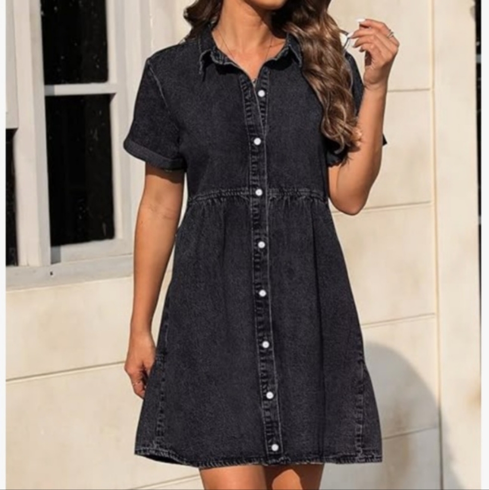Black denim dress, Size XL, runs equiv to 14/16